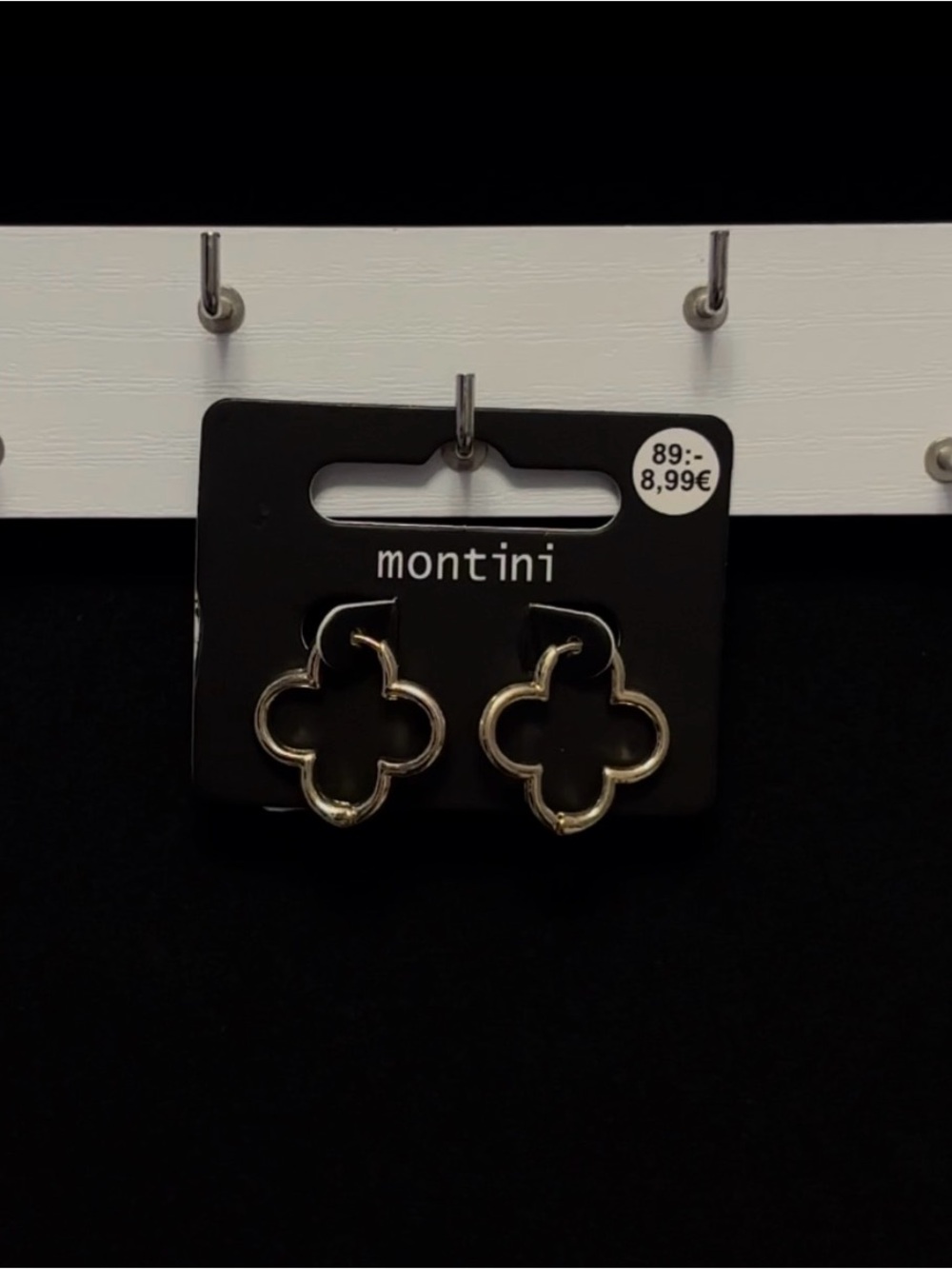 Montini Silver Clover Hoop Earrings